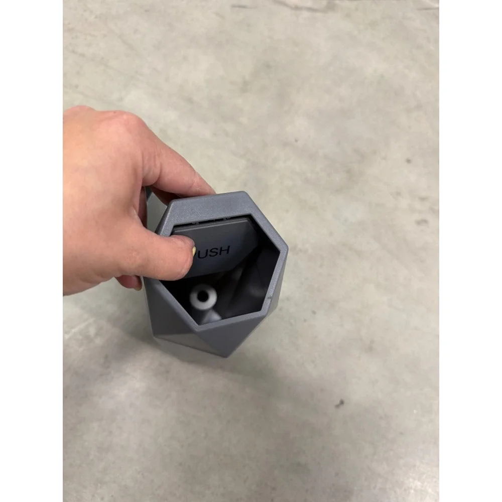 Set of 2 Geometric Mini Trash Cans Gray Car Cup Holder Desk Bin with Push Lid